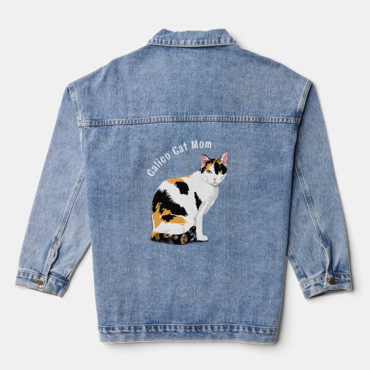 Niedlich Calico Cat Personalisiert Jeansjacke (Rückseite)