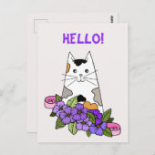 Niedlich Calico Cat Postkarte (Vorne/Hinten)