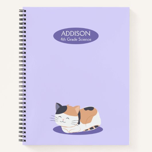 Niedlich Calico Cat Spiral Notebook Notizblock (Vorderseite)