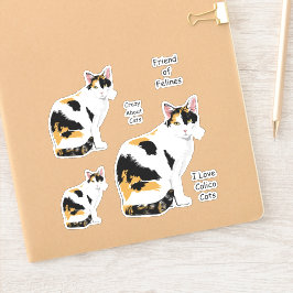Niedlich Calico Cat Sticker Set