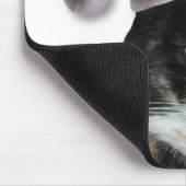 Niedlich Calico Cat Wear Weihnachtsmannmütze Mousepad (Ecke)