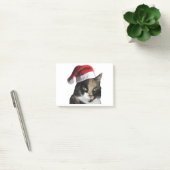 Niedlich Calico Cat Wear Weihnachtsmannmütze Post-it Klebezettel (Büro)