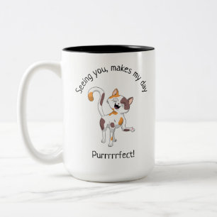 Niedlich Calico Cat Zweifarbige Tasse