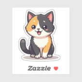 Niedlich Calico Kitten - Kawaii Art Sticker (Blatt)
