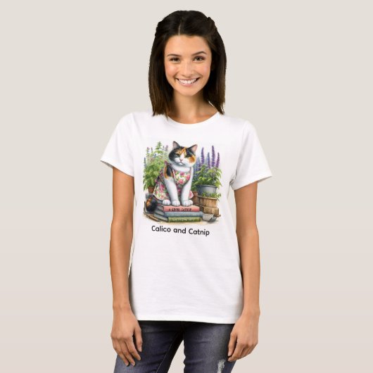 Niedlich Calico und Catnip Cat Lover T-Shirt (Vorne ganz)