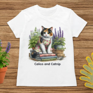 Niedlich Calico und Catnip Cat Lover T-Shirt