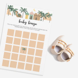 Niedlich Camel Desert Them Baby Shower Bingo Game  Einladung