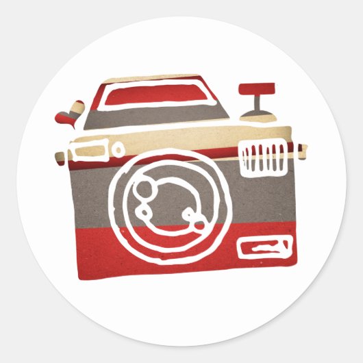 Niedlich Camera Liebe Herzfotografie Graphic Party Runder Aufkleber (Vorderseite)