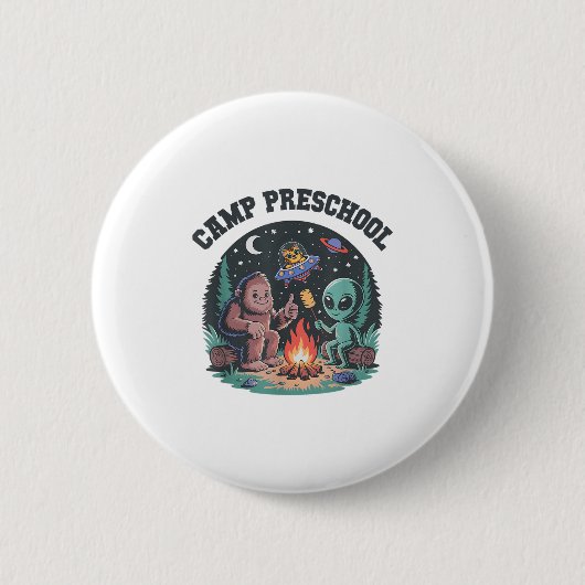 Niedlich Camp Out Preschool Tiny Bigfoot Campingpl Button (Vorderseite)