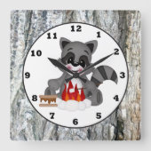 Niedlich Campkin Raccoon Wanduhr (Vorderseite)