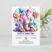 Niedlich Candy Boho Kindergeburtstag Einladung (Stehend Vorderseite)