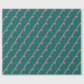 Niedlich Candy Cane Aquamarin Weihnachten Geschenkpapier (Flach)