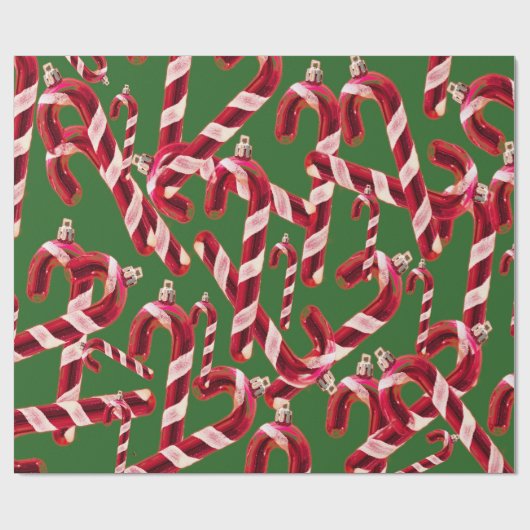 Niedlich Candy Cane Dekoration Weihnachten Geschenkpapier (Flach)