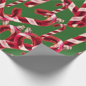 Niedlich Candy Cane Dekoration Weihnachten Geschenkpapier (Ecke)