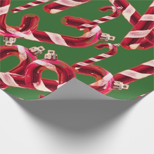 Niedlich Candy Cane Dekoration Weihnachten Geschenkpapier (Ecke)