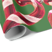 Niedlich Candy Cane Dekoration Weihnachten Geschenkpapier (Rolleneckpunkt)