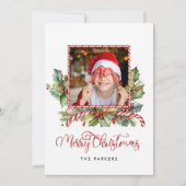 Niedlich Candy Cane Frohe Weihnachten Foto (Vorderseite)