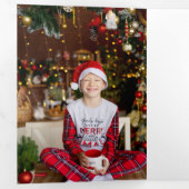 Niedlich Candy Cane Frohe Weihnachten Foto Dreifach Gefaltete Karte (Innen Erste Seite)