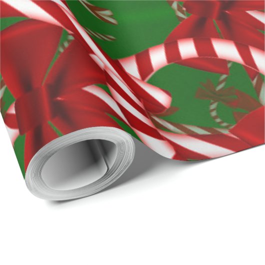 Niedlich Candy Cane Geschenkpapier (Rolleneckpunkt)