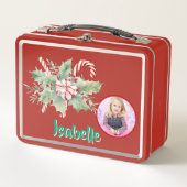 Niedlich Candy Cane Kids Foto Metal Lunchbox (Vorderseite)