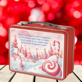 Niedlich Candy Cane Kids Weihnachtsmetall Lunchbox