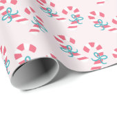 Niedlich Candy Cane Pattern Pink Weihnachten Geschenkpapier (Rolleneckpunkt)