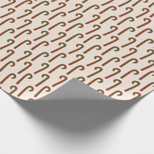 Niedlich Candy Cane Pattern Weihnachten Geschenkpapier (Ecke)