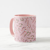 Niedlich Candy Cane Pink Glitzer Tasse (Vorderseite Links)