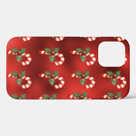 Niedlich Candy Cane Red Metalliday Case-Mate iPhone Hülle (Rückseite (Horizontal))