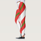 Niedlich Candy Cane Red White und Green Christmas Leggings (Links)