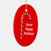 Niedlich Candy Cane Sweet Happy Holidays Keramik Ornament (Rechts)
