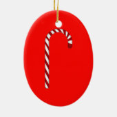 Niedlich Candy Cane Sweet Happy Holidays Keramik Ornament (Hinten)