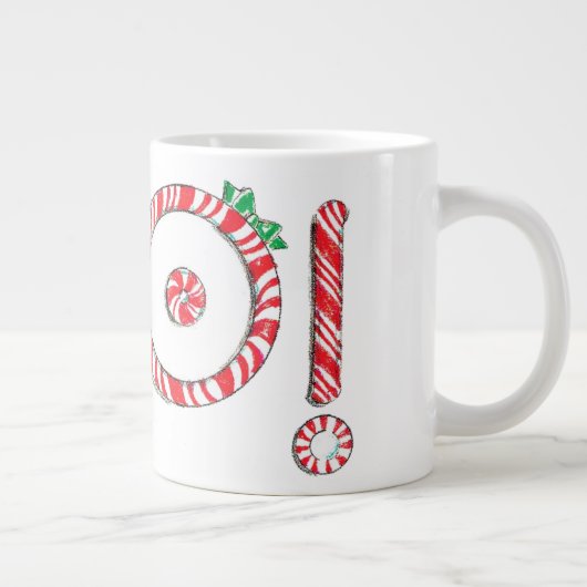 Niedlich Candy Cane Text Design mit dem Word HO! Jumbo-Tasse (Rechts)