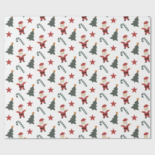 Niedlich Candy Cane Weihnachtsbaum Geschenkpapier (Flach)