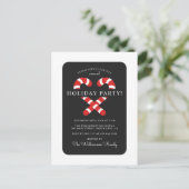 Niedlich Candy Cane Weihnachtsfeier Einladungspostkarte (Stehend Vorderseite)