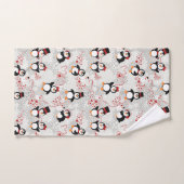 Niedlich Candy Cane Weihnachtspinguine Badhandtuch Set (Handtuch)