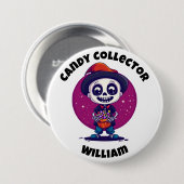 Niedlich Candy Collector Skeleton Boys Halloween Button (Vorne & Hinten)