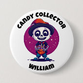 Niedlich Candy Collector Skeleton Boys Halloween Button (Vorderseite)