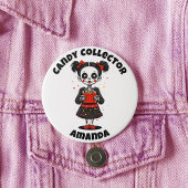 Niedlich Candy Collector Skeleton Girls Halloween Button