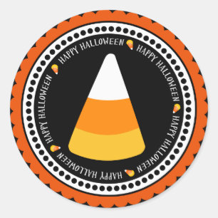 Niedlich Candy Corn Happy Halloween Runder Aufkleber