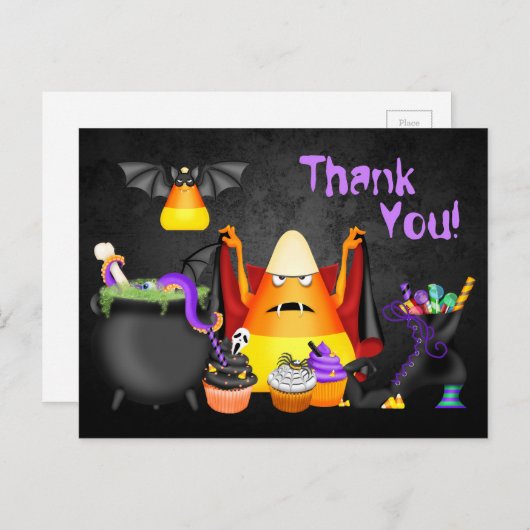 Niedlich Candy Corn Spooky Leckereien Halloween Vi Postkarte (Vorne/Hinten)