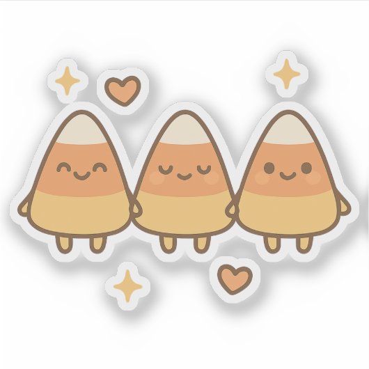 Niedlich Candy Corn Trio Aufkleber (Vorderseite)