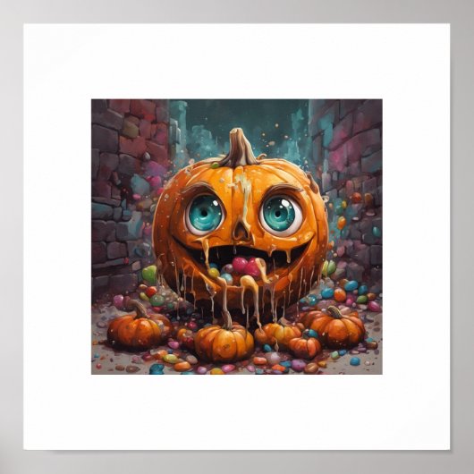Niedlich Candy Halloween Pumpkin Poster (Vorne)