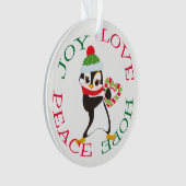 Niedlich Candy Heart Penguin Kids Ornament (Vorderseite)