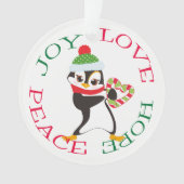 Niedlich Candy Heart Penguin Kids Ornament (Vorderseite)