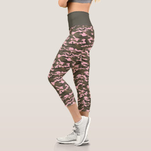 Niedlich Candy Pink Camouflage Camouflage Capri Leggings