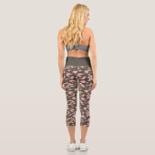 Niedlich Candy Pink Camouflage Camouflage Capri Leggings (Rückseite)