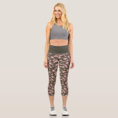 Niedlich Candy Pink Camouflage Camouflage Capri Leggings (Vorderseite)
