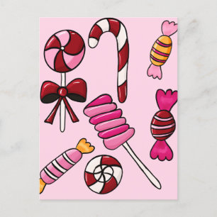 Niedlich Candy Postkarte