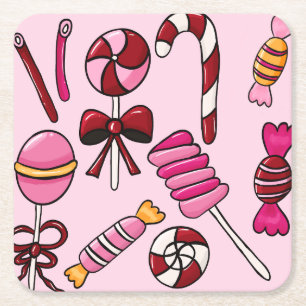 Niedlich Candy Rechteckiger Pappuntersetzer